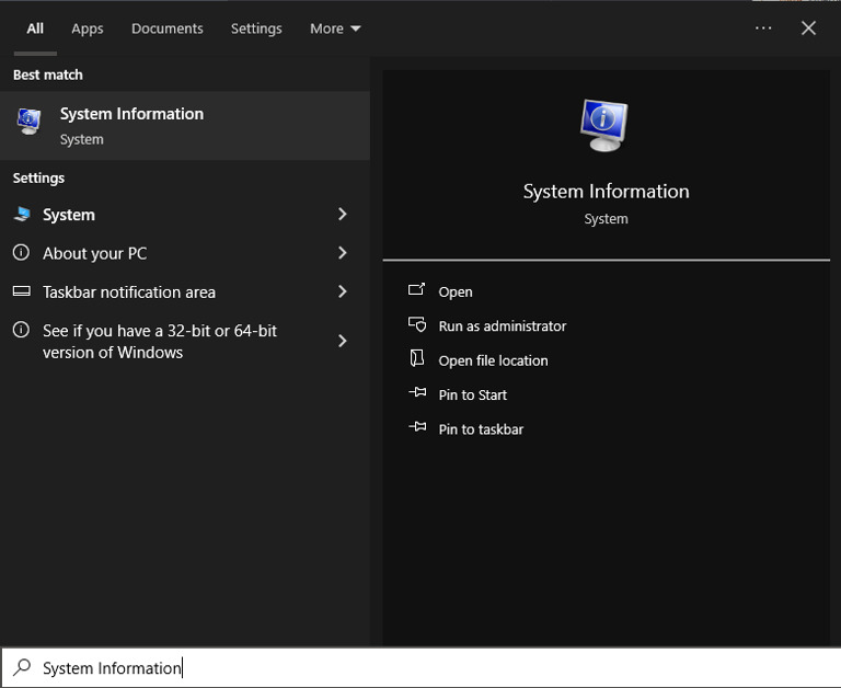 System Information Secure Boot
